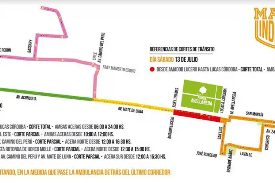Estas son las calles afectadas por la Maratón Independencia
