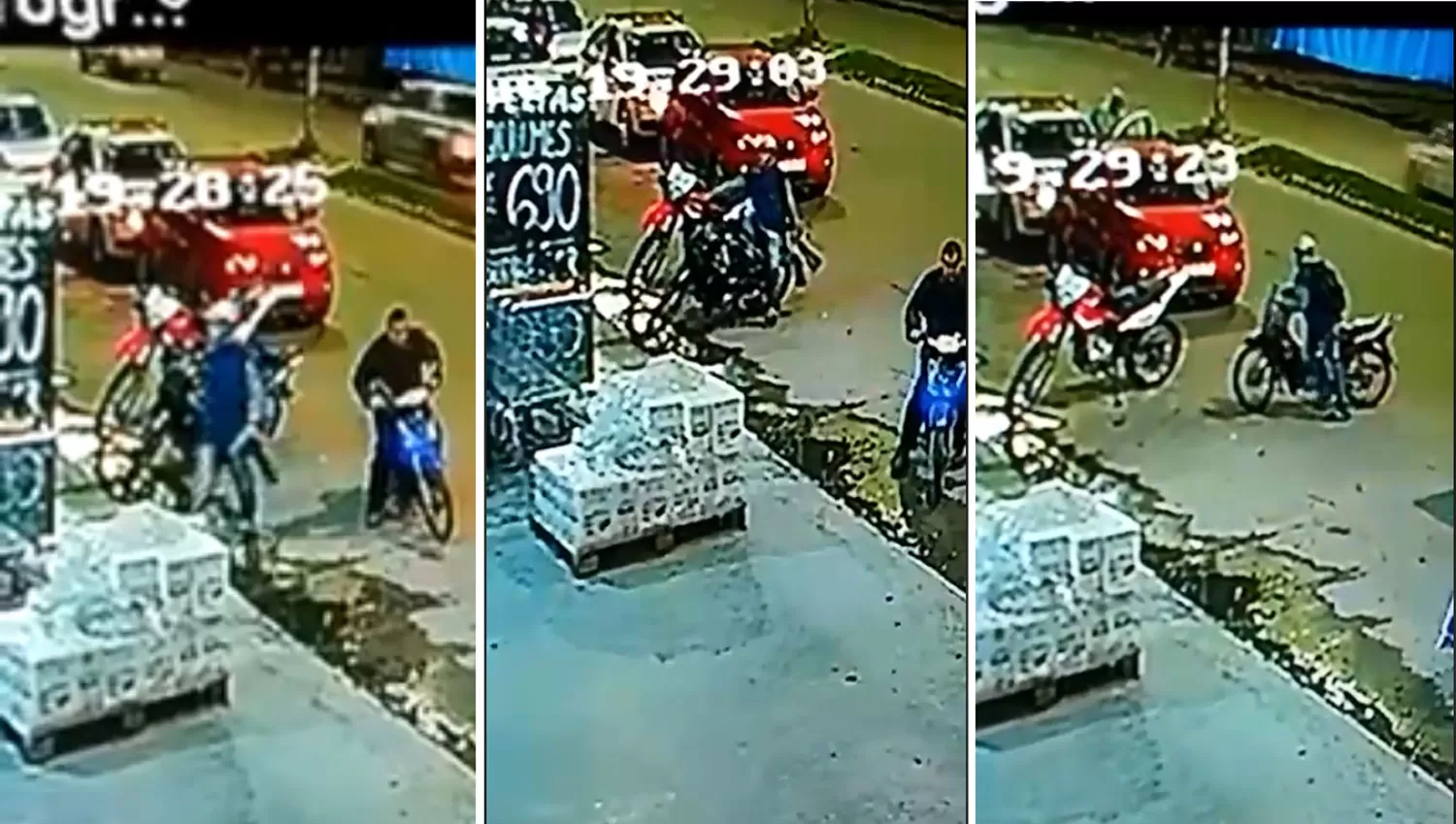 Video: frente a decenas de testigos, rompió la traba de una moto y se la llevó a pie
