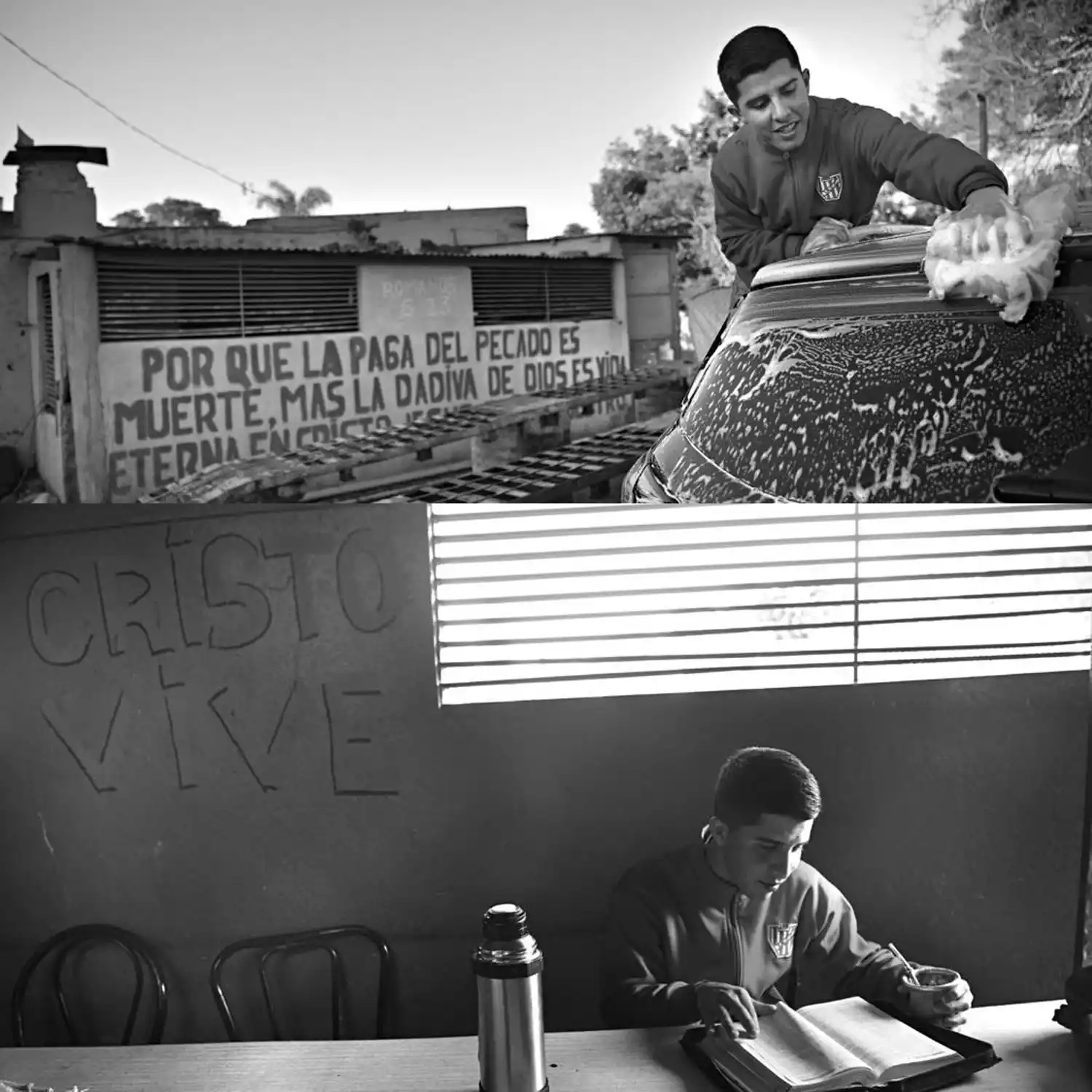 FELIZ. Hasta hace pocos días Maxi era el encargado del lavadero de autos.