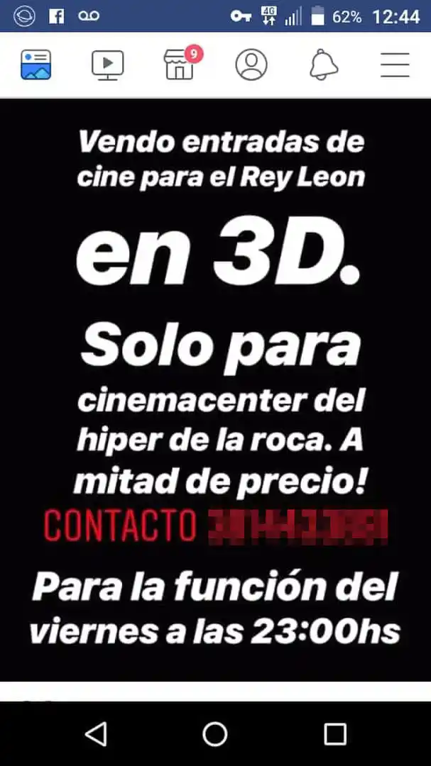 LAS PRUEBAS DE LA MANIOBRA. El aviso donde se ofrecían las entradas y el chat en el que se concretó la operación de compra.  