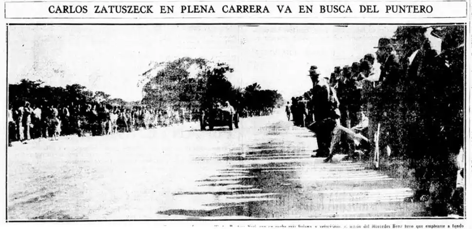 VELOZ. El alemán Zatuszeck busca la punta, a su paso el público lo alienta con un poco de imprudencia. 