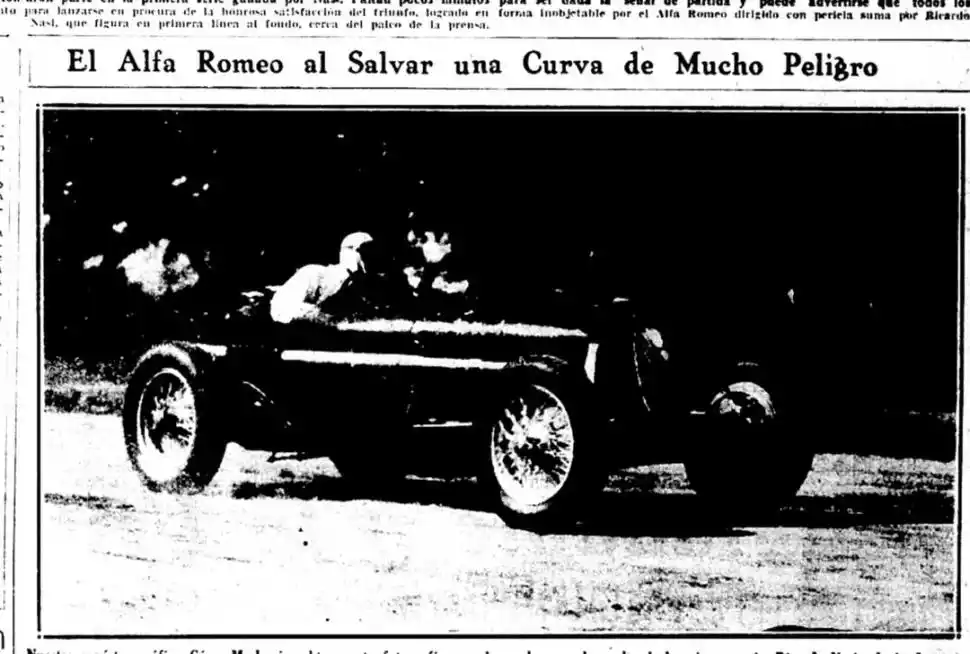 ÚLTIMA FOTO. El Alfa Romeo de Nassi pasó por frente a Lanio minutos antes del accidente.