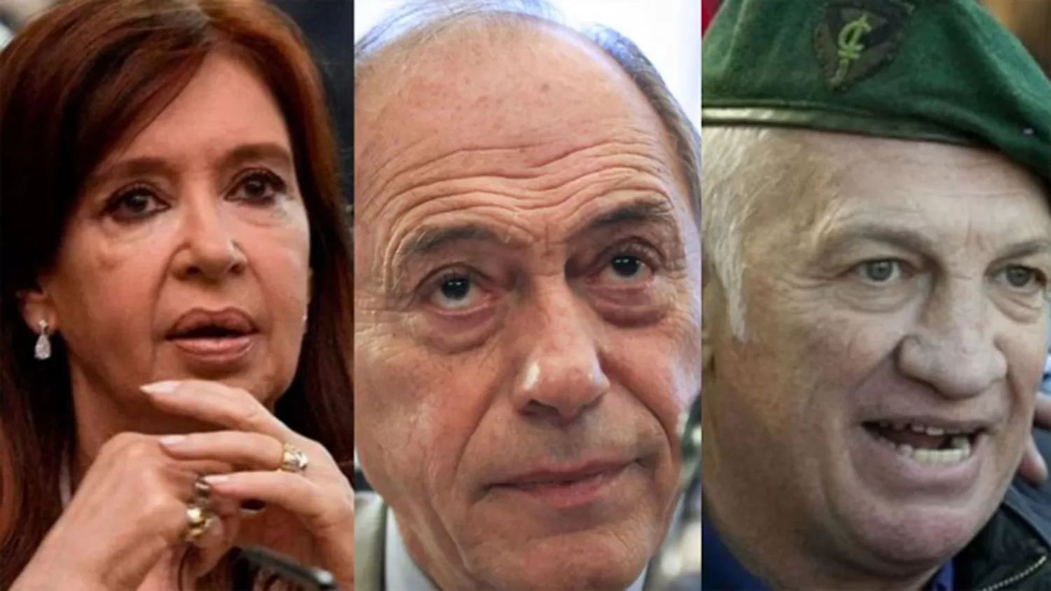 Cristina Kirchner, Eugenio Zaffaroni y Aldo Rico.