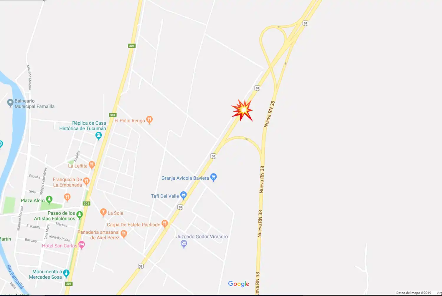 El lugar del choque es a pocos metros de la finalización de la autopiosta Tucumán-Famaillá