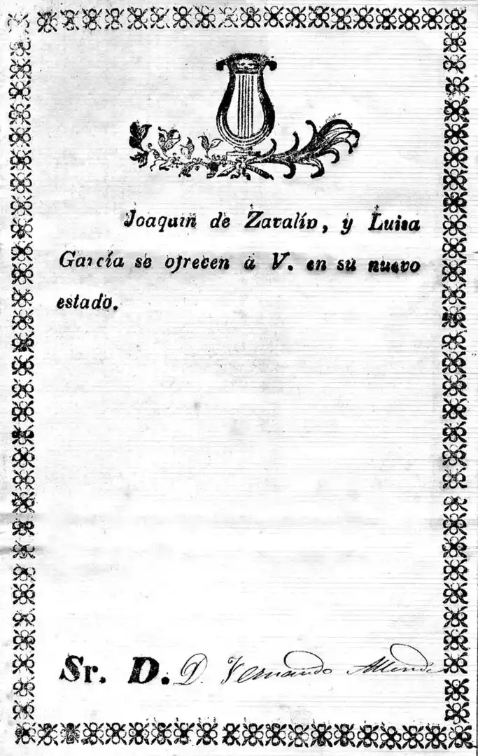 RECIÉN CASADOS. Esquela donde se ofrecían a las amistades “en su nuevo estado”.