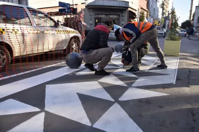 Galería: así está quedando la semipeatonal de calle San Martín