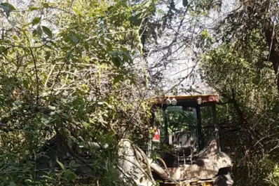 Hallaron escondida la máquina de más de seis toneladas robada en El Bracho