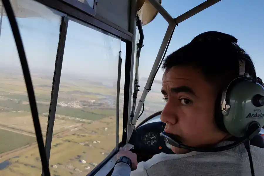 Miguel Ruiz Beddur, en pleno vuelo