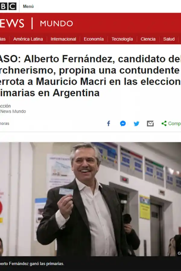 Cómo reflejaron los diarios del mundo el resultado de las elecciones en Argentina