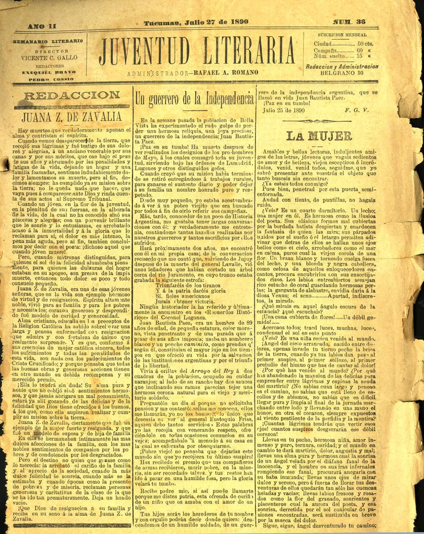 ALUMNOS DEL NACIONAL. Confeccionaban este periódico, dirigido por Vicente C. Gallo. 