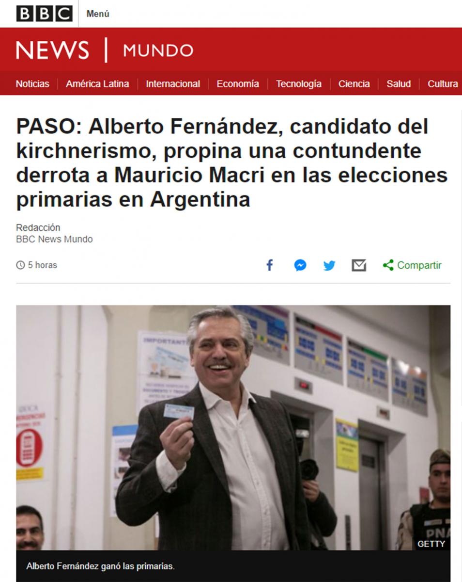 Cómo reflejaron los diarios del mundo el resultado de las elecciones en Argentina