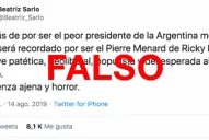No, Beatriz Sarlo no dijo que Macri es el “peor presidente de la Argentina moderna”