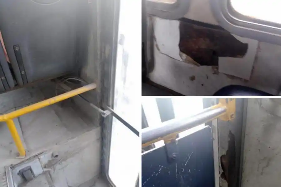 LINEA 101. Un lector mostró imágenes del estado de un coche de esta empresa.- 