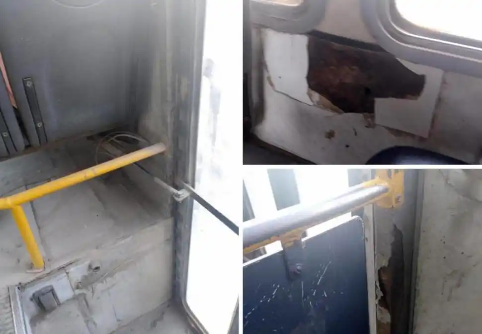 LINEA 101. Un lector mostró imágenes del estado de un coche de esta empresa.- 