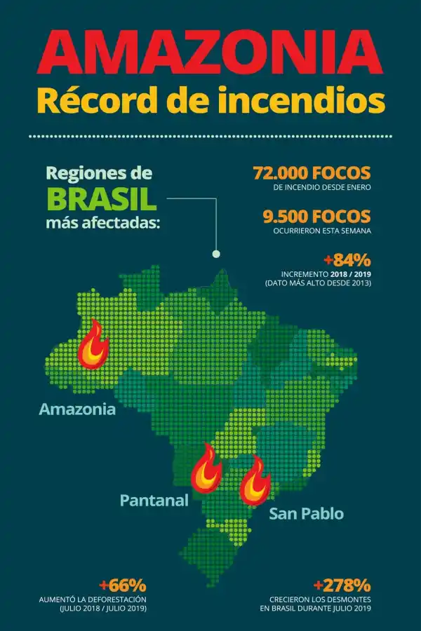 Preocupación mundial: el Amazonas se quema en tiempo récord