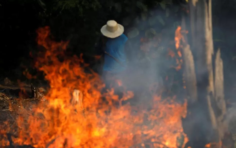 INFIERNO. El 60% de las tierras que se están quemando están en el lado brasileño de la Amazonía.  Reuters