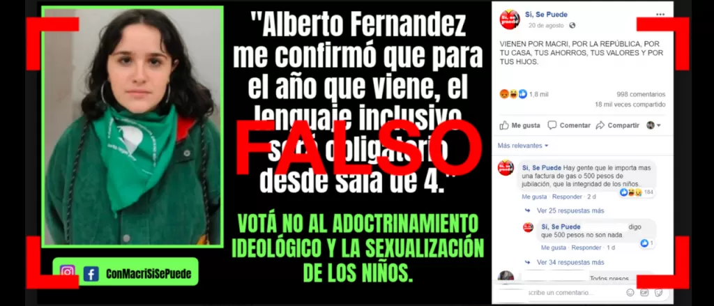 No, Ofelia Fernández no dijo: “Alberto Fernández me confirmó que el lenguaje inclusivo será obligatorio”