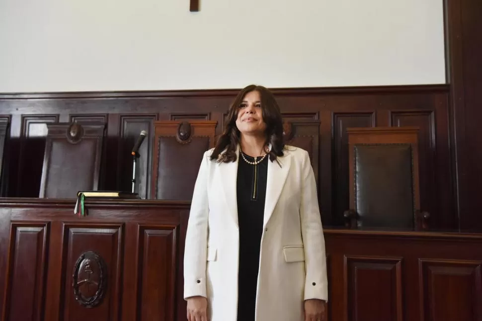 EN EL SALÓN DE ACTOS DE LA CORTE SUPREMA. La jueza Mirta Estela Casares.