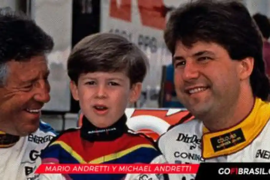 HEREDEROS. Mario Andretti, a la par de su nieto Mario Jr. y de su hijo Michael.