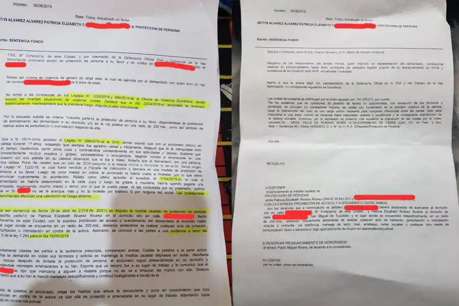 La última denuncia de Álvarez derivó en una nueva restricción perimetral, que el acusado incumople, según la denunciante..