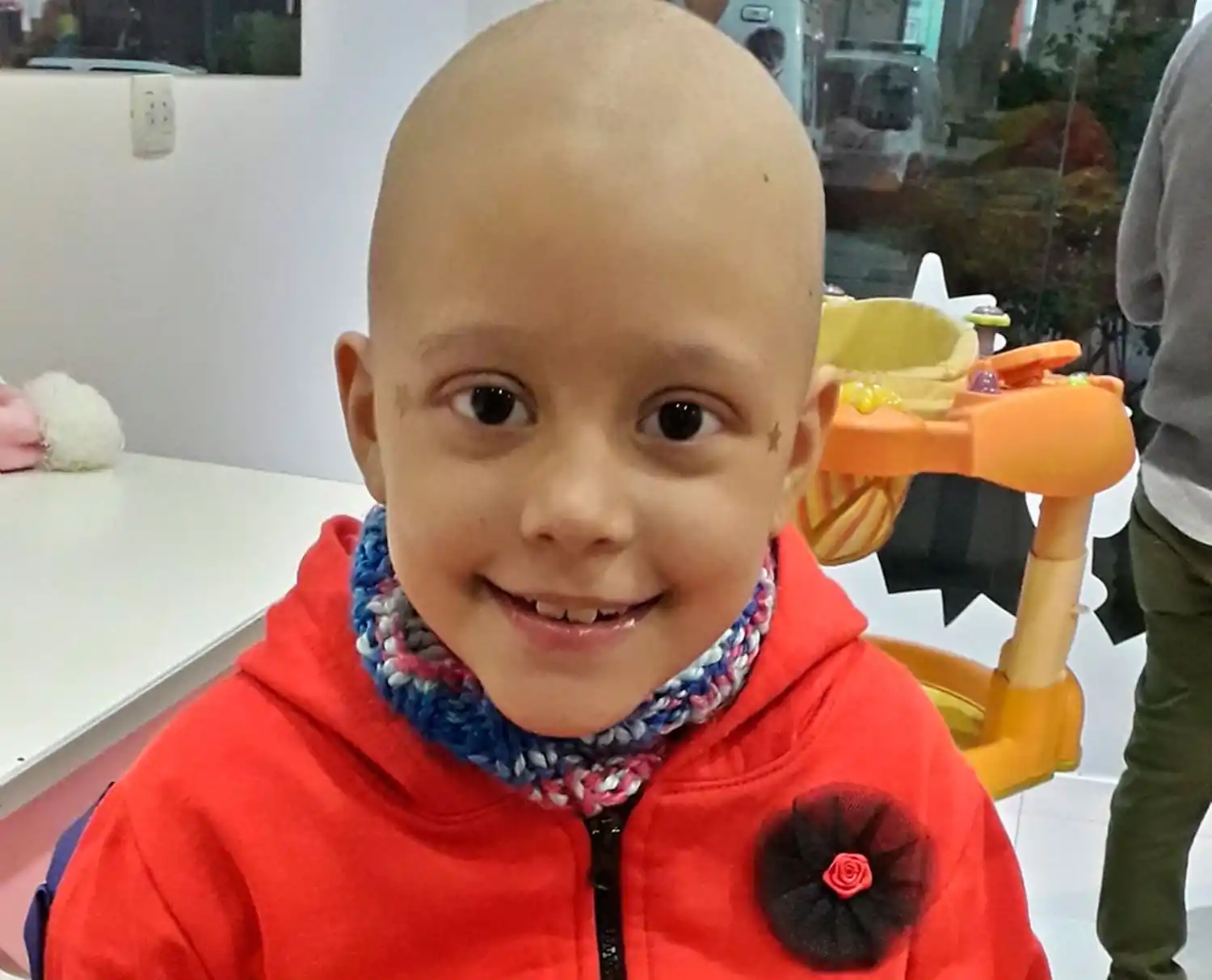 DELFI EN EL HOSPITAL DE NIÑOS. Allí realizó el tratamiento contra el cáncer.