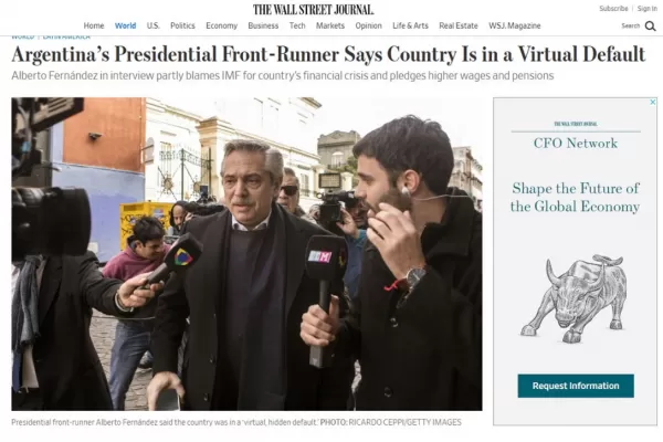 Argentina está en un default virtual y escondido, arremetió Alberto Fernández