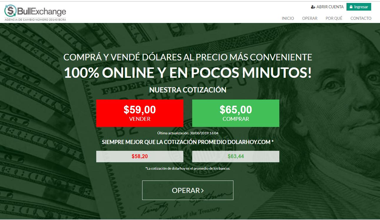 Bancos online y los home banking de entidades tradicionales como BBVA y Galicia remarcaron la divisa a $ 65.