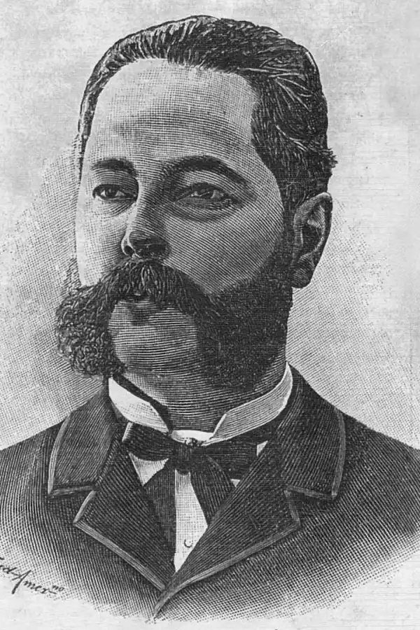 MINISTRO DEL INTERIOR. Retrato de Salustiano J. Zavalía al asumir la cartera, en un grabado de “El Sudamericano”