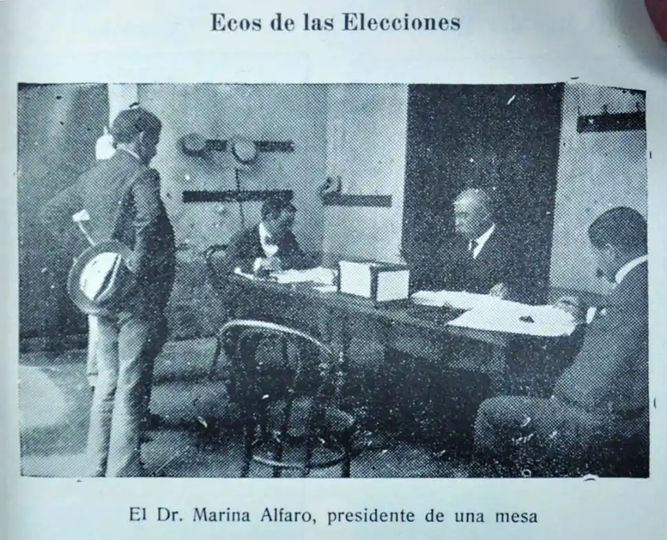 MESA DE VOTACIÓN. La imagen corresponde a la década del 20.