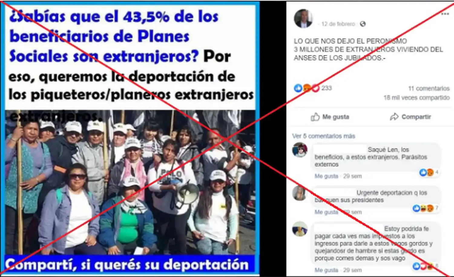 Es falso que casi la mitad de los beneficiarios de programas sociales sean extranjeros
