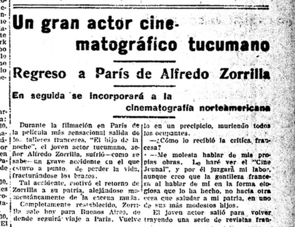 Hojeando el diario: Alfredo Zorrilla, un actor tucumano exitoso en Francia