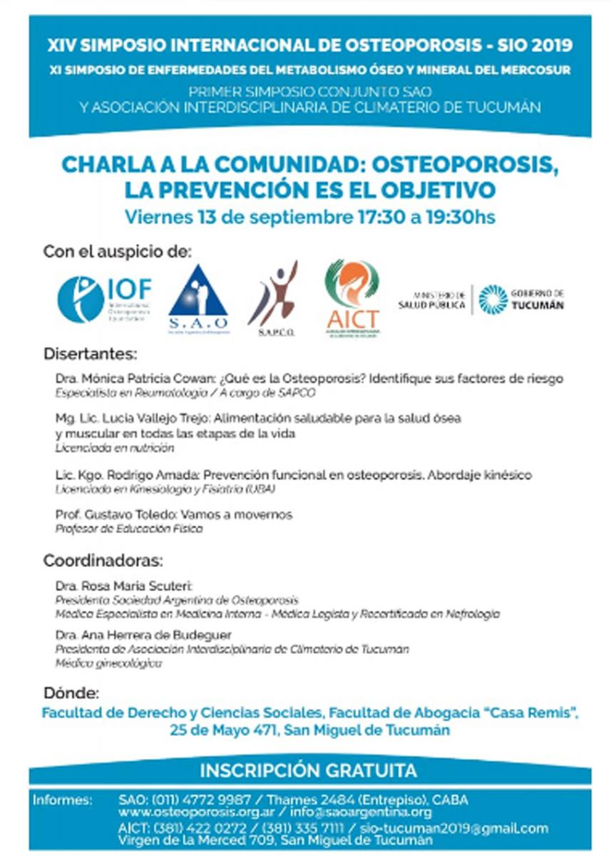 Mitos y verdades sobre la osteoporosis en una charla abierta para los tucumanos