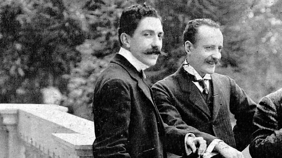 JULIO LÓPEZ MAÑÁN. Aparece a la izquierda, con Santiago Maciel. De 1912 a 1914, condujo la Dirección Nacional de Agricultura y Defensa Agrícola 