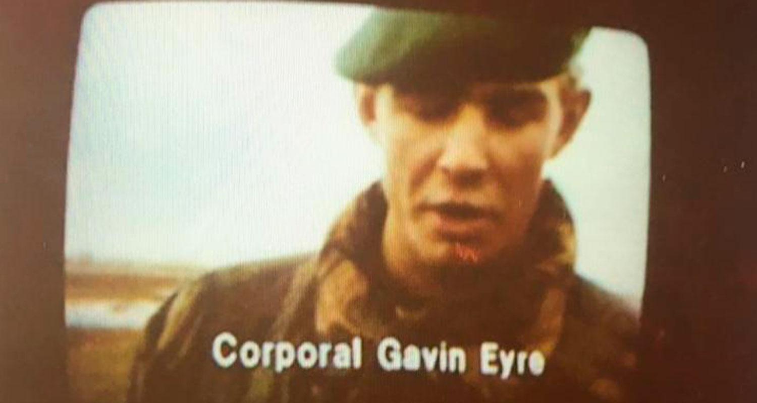El soldado británico en una imagen de la TV.