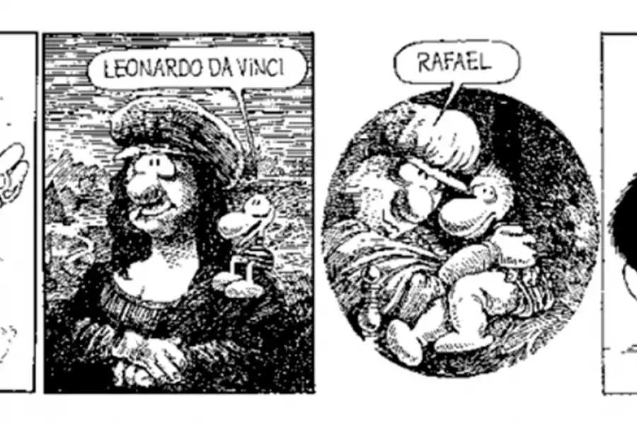 CLÁSICO. Un homenaje de Caloi a Quino.