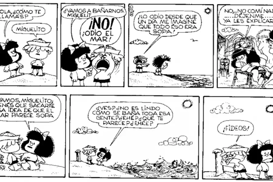 VACACIONES. El día en que Mafalda conoció a Miguelito.