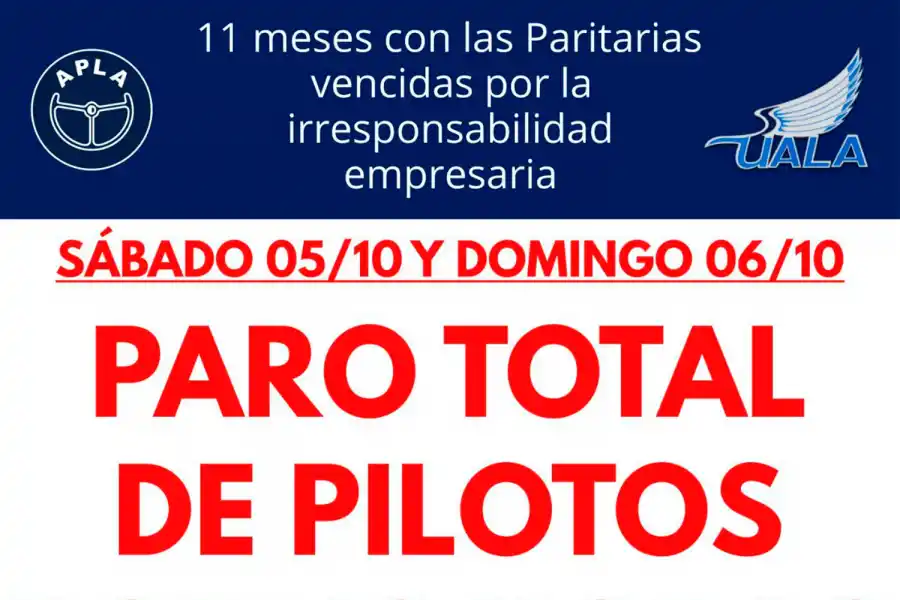Por un paro, no habrá vuelos de Aerolíneas Argentinas el fin de semana