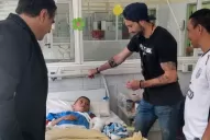 Corazón decano: Lucchetti visitó al niño que se cayó en una tribuna del Monumental