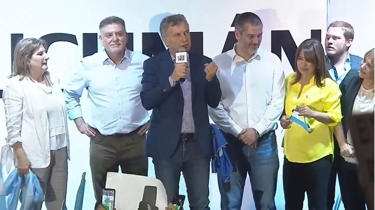 Macri estuvo acompañado por los referentes de Cambiemos en Tucumán. CAPTURA DE PANTALLA