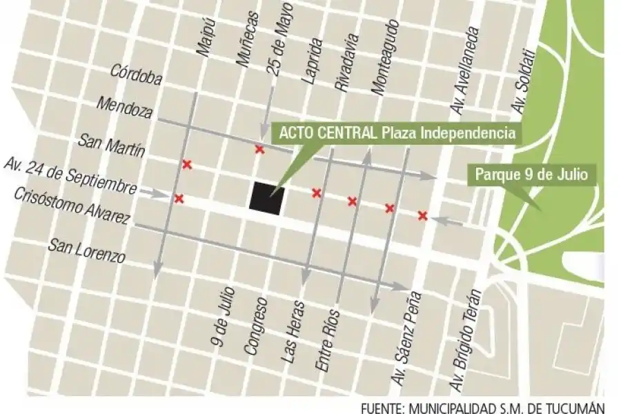 Macri en Tucumán: tené en cuenta que habrá diferentes cortes en el microcentro