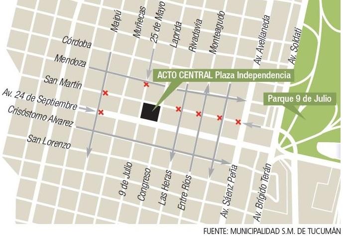 Macri en Tucumán: tené en cuenta que habrá diferentes cortes en el microcentro