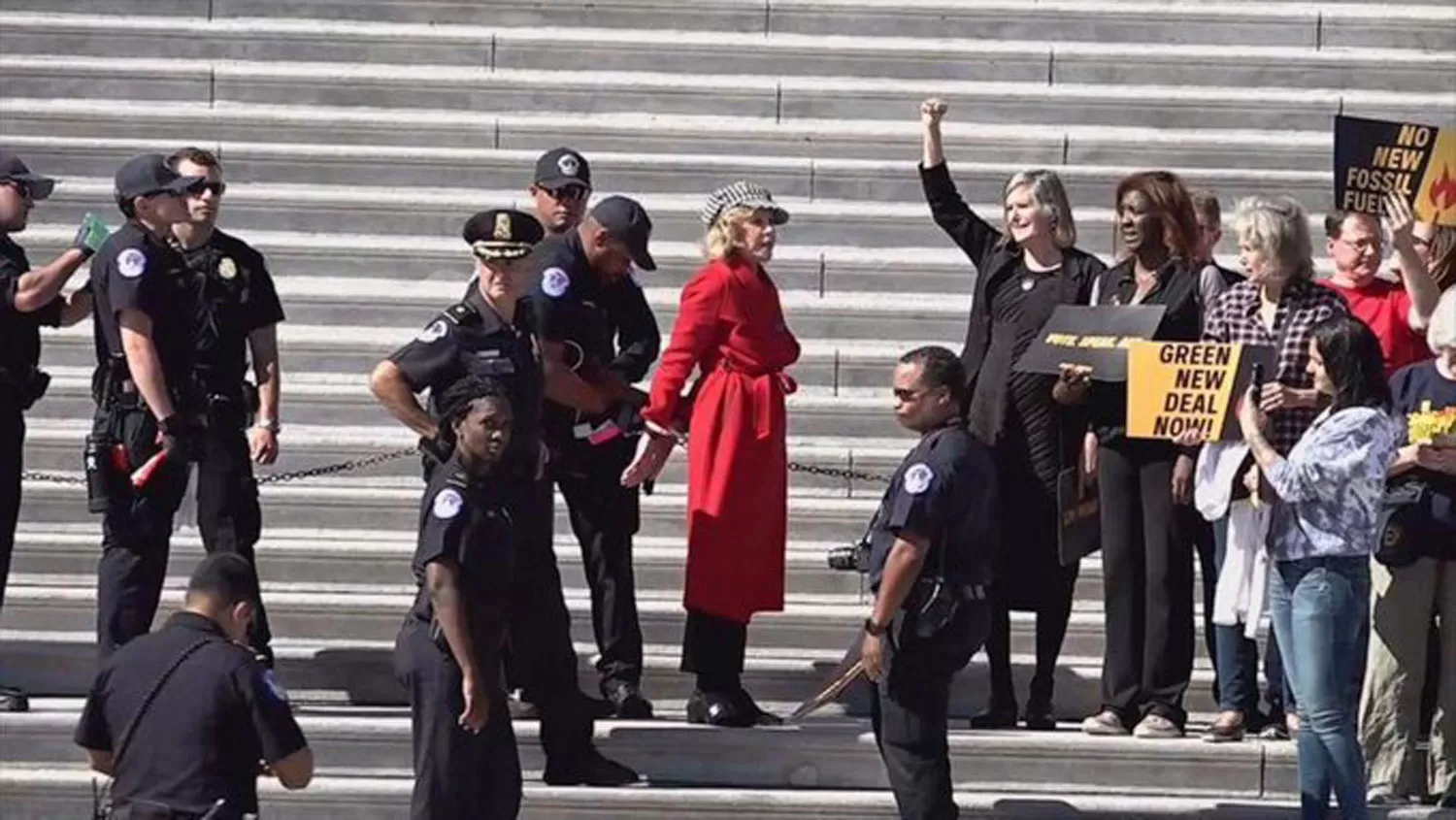 Jane Fonda fue detenida durante una protesta contra el cambio climático