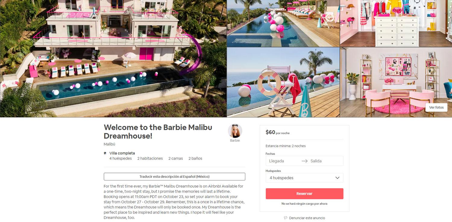 La mansión de Barbie existe y se alquila por U$S 60 la noche ¡mirá las fotos!