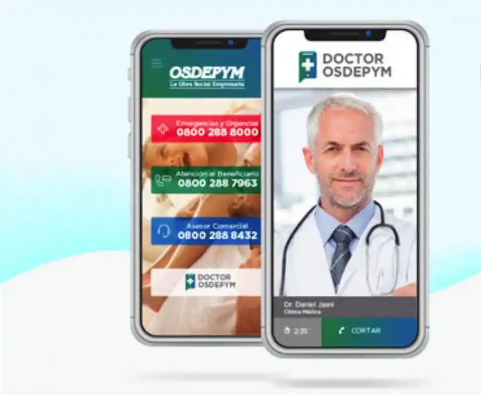 EN TU CELULAR. Así se ven la App y las videollamadas de Osdepym.