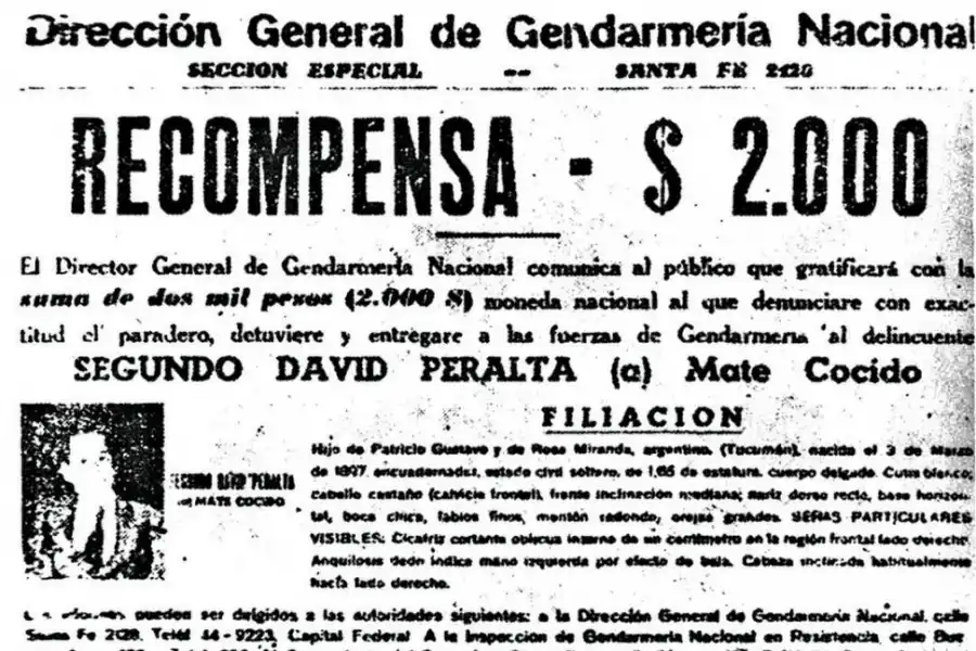 RECOMPENSA. Durante años, el monterizo fue el más buscado por Gendarmería.