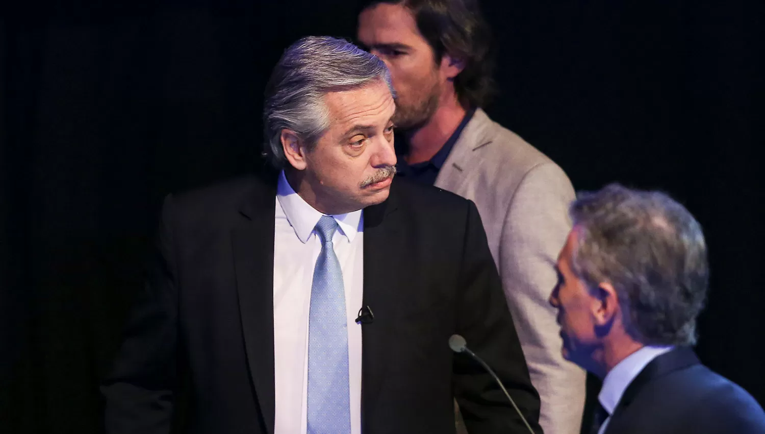Alberto Fernández tuvo varios cruces con Macri durante el debate de anoche. REUTERS
