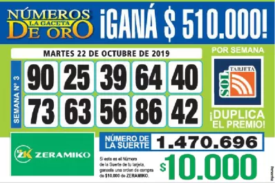 Los Números de Oro de LA GACETA