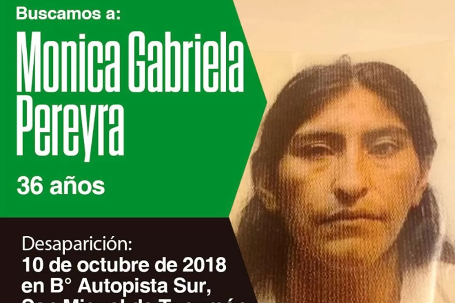Buscan a Mónica Pereyra, desaparecida hace un año en Los Vázquez