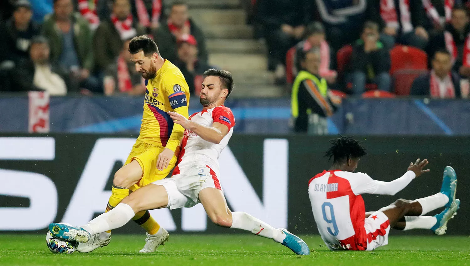 Comenzó y terminó la jugada del gol. Messi combinó con Arthur y definió en el área checa. (Reuters)