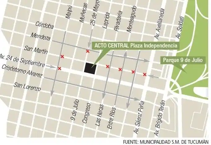 Así se diagramó el corte de tránsito vehicular.